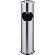 Relaxdays Standaschenbecher mit Mülleimer 8 l silber