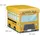 Relaxdays Faltbare Spielzeugkiste Schulbus 32 x 48 x 32 cm 1-tlg. gelb