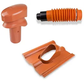 Klüber - Klöber-set7 Dachentlüftung Dn100 Rot Kurz Frankf. Pf. Dachentlüfter