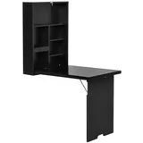 Homcom Wandklapptisch Schwarz, Kunststoff, 94.5x147x60 cm, Esszimmer, Tische