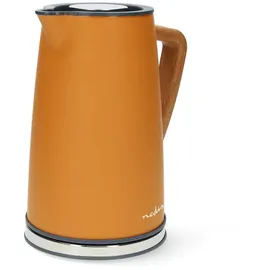 Nedis Wasserkocher 1.7 l Soft-Touch Orange Um 360 Grad drehbar Verdecktes Heizelement - Strix Controller - Boil-dry protection