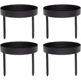 Kerzenhalter Metall schwarz 4 Stück D=10,3 cm 2 Picks Kerzenpick Adventskerzenhalter Stumpenkerzen Adventskranz 4er Set