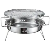 Mini-rundgrill Aus Edelstahl, Tragbarer Campinggrill, Grillplatte, 22  ​​​​22  14 Cm