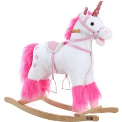 Deuba Schaukeltier Einhorn mit Sattel, Schaukeleinhorn Schaukeltier Schaukel Einhorn Kinder Baby Spielzeug rosa