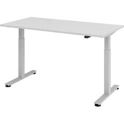 bümö elektrisch höhenverstellbarer Schreibtisch grau 160x80 cm - Schreibtisch höhenverstellbar elektrisch, elektrischer Schreibtisch & Gaming Tisch,