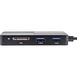 InLine USB 3.2 Multi Cardreader Hub, SD/TF/MS/XD/CF, 3-Port USB-A, Dual