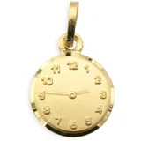 Taufuhr Geburtsuhr Anhänger echt 14 Karat Gold 585 Ø10mm (Art.213071) Gratis Express Gravur