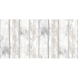 Wow Vliestapete Holz Weiß 10 m x 52 cm