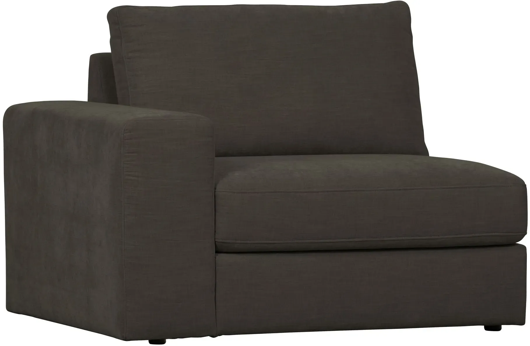 Modulsofa Family 1-Seat Element, Webstoff modern, links, anthrazit – flexibel kombinierbar