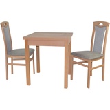 HOFMANN LIVING AND MORE Essgruppe »3tlg. Tischgruppe«, (Spar-Set, 3 tlg., 3tlg. Tischgruppe), Stühle montiert, grau