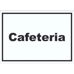 Cafeteria Schild mit Text Restaurant mit Selbstbedienung waagerecht A4 (210x297mm)
