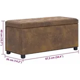 vidaXL Truhenbank Braun 87,5 x 40 x 36 cm