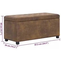 vidaXL Truhenbank Braun 87,5 x 40 x 36 cm