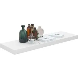 vidaXL Schweberegal Hochglanz-Weiß 80x23,5x3,8 cm MDF