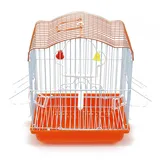 BPS Vogelkäfig aus Metall, mit Futterspender, Tränke, Seil und Sitzstange, zufällige Farbe, 22,5 x 17 x 28 cm, BPS-1209
