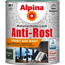 Alpina Anti-Rost Metallschutz-Lack 750 ml hammerschlag grün