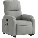 vidaXL Massagesessel mit Aufstehhilfe Polyester 89,5 x 103,5 x 0 cm Hellgrau