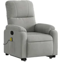 vidaXL Massagesessel mit Aufstehhilfe Polyester 89,5 x 103,5 x 0 cm Hellgrau