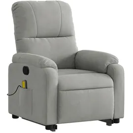 vidaXL Massagesessel mit Aufstehhilfe Polyester 89,5 x 103,5 x 0 cm Hellgrau
