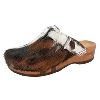 woody Damen Erika Clog, Fell Natur, 36 EU