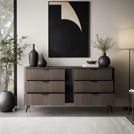 lookway Kommode 163 x 81 x 38 cm Braun/Schwarz