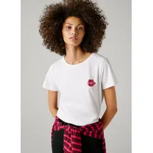 Pepe Jeans T-Shirt BRULE mit Runhals, kleiner Print auf der Brust weiß XS (34)
