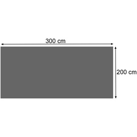 MCW Pool-Abdeckung Wärmeplane Solarplane Abdeckplane Solarabdeckung, Stärke: 200 μm rechteckig 3x2m schwarz