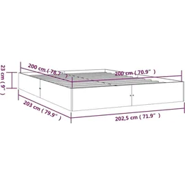 vidaXL Massivholzbett 200 x 200 cm Braun