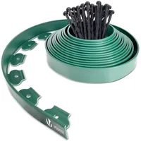 VOUNOT® Flexible Rasenkante Kunststoff mit 30 Erdanker, Länge 10m Höhe 5cm, Grün