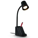 Briloner Schreibtischlampe Tischlampe, Büro schwenkbar, Stiftehalter, GU10