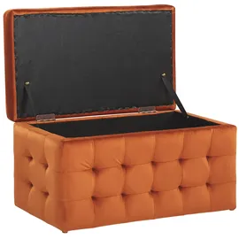 Beliani Hocker mit Stauraum Samt 0 x 0 x 0 cm Orange