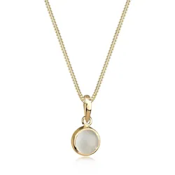 Collierkettchen »Klassik Mondstein Edelstein Rund Natur 925 Silber«, 63369617-55 Gold mit Steinen