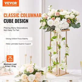Vevor Blumenhocker Eckig 20 x 20 x 60 cm Gold