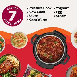 Instant Pot XL 7.1L 7-in-1 Smart Cooker - Reiskocher, Sautierpfanne, Joghurtbereiter, Dampfgarer und Speisewärmer, Schwarz