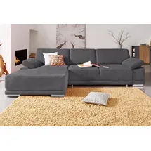 sit&more Ecksofa »Coria L-Form« mit XL-Recamiere, wahlweise mit Bettfunktion grau