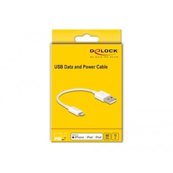Delock USB Daten- und Ladekabel für iPhoneTM, iPadTM, iPodTM weiß 15 cm