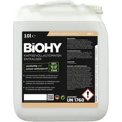 BiOHY Kaffeevollautomaten Entkalker (10l Kanister) | Ideal zur Entkalkung von allen Kaffeemaschinen | Ca. 20 Entkalkungsvorgänge/Flasche