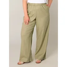 Base Level Curvy Yula Loose Fit Leinenhose Soft Army 50
