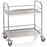 WAS Germany - Servierwagen mit Reling, 2 Borde, 85 x 53 x 95  cm, Edelstahl