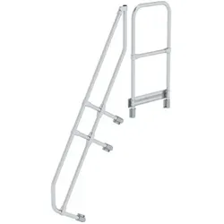 Handlauf Aluminium für Treppe 60° mit Plattform Stufenanzahl 6