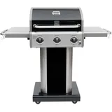 Kenmore Gasgrill I Gas Grill 3-Brenner mit klappbaren Seiten und Deckel I Gas Barbecues für Outdoorküche | Gartengrill mit Gas | 51,6 x 129,5 x 114,3 cm | Edelstahl Grill | Schwarz