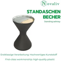 Novaliv Novaliv, Aschenbecher, 3x Standaschenbecher für draussen 60cm hoch 40cm Ø inklusive 3x Beutel Sand Standaschenbecher