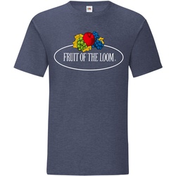 Fruit of the Loom Iconic 150 T-Shirt mit Vintage-Logo auf der Brust, vintage navy meliert - Vintage-Logo groß, M