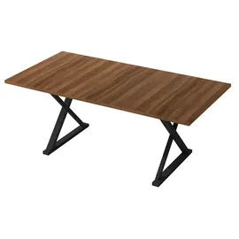 stilvora Esstisch 180 x 75 x 90 cm Walnussfarben/schwarz