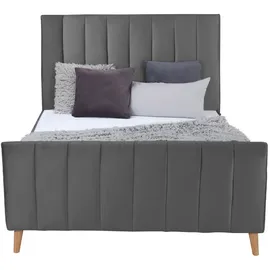 Homestyle4u Polsterbett 140 x 200 cm Grau