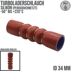 34 mm Turbolader Silikon Wulst Verbinder LLK Ladeluft KFZ Schlauch - 160mm ( 4 L...