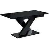 ALTDECOR Esstisch RONX (Esstisch ausziehbar, Esszimmertische, Tisch Wohnzimmertisch), Esszimmertisch ausziehbar 140 - 180 x 80 x 75 cm schwarz