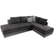 luma-home Ecksofa-Dauerschläfer, Anthrazit, Grau