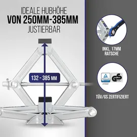 Alca Wagenheber Stahl 100–350mm silber