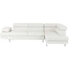 Beliani Eckcouch Kunstleder 5-Sitzer Weiß